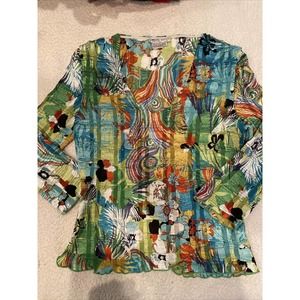 Alberto Makali Top Small Multi Colored Floral Str… - image 1